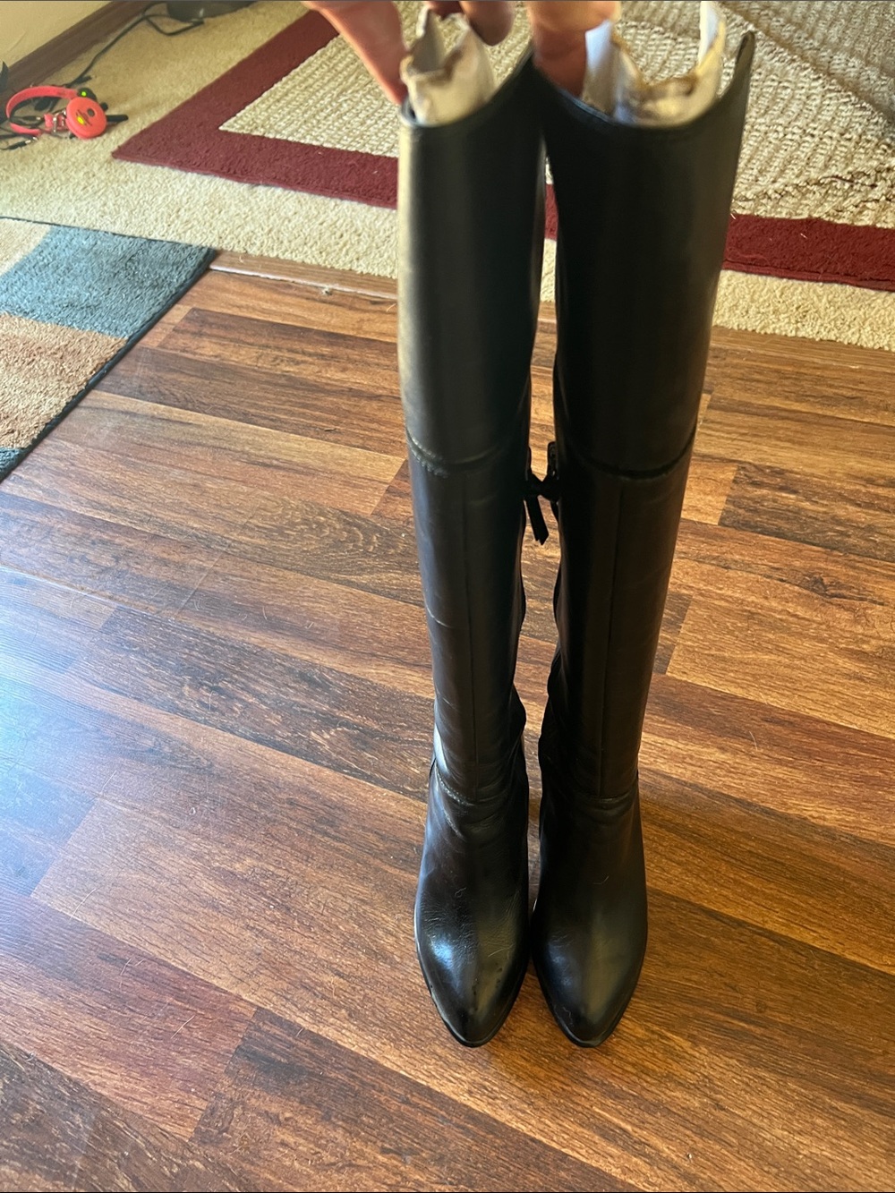 French Connection Black Over-the-Knee Pointed-Toe Boots